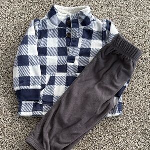 Carter’s Plaid Blue and Gray Kids Bottoms Set